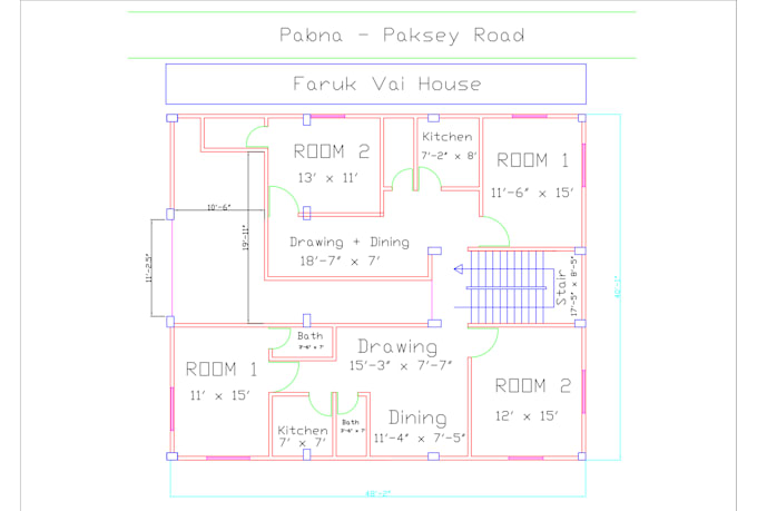 create 2d autocad floor plan and site layout
